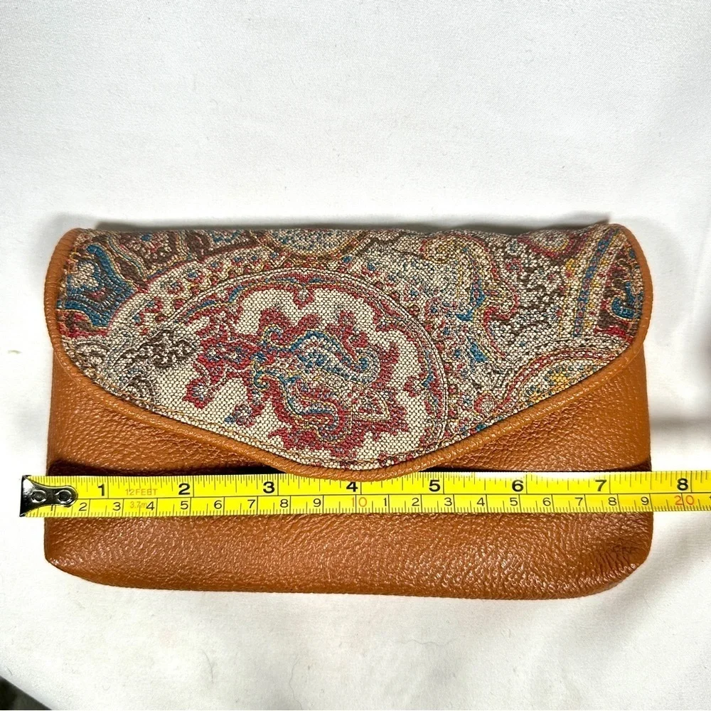 Sun King vintage faux leather paisley 4-piece wallet set boho retro chic tan